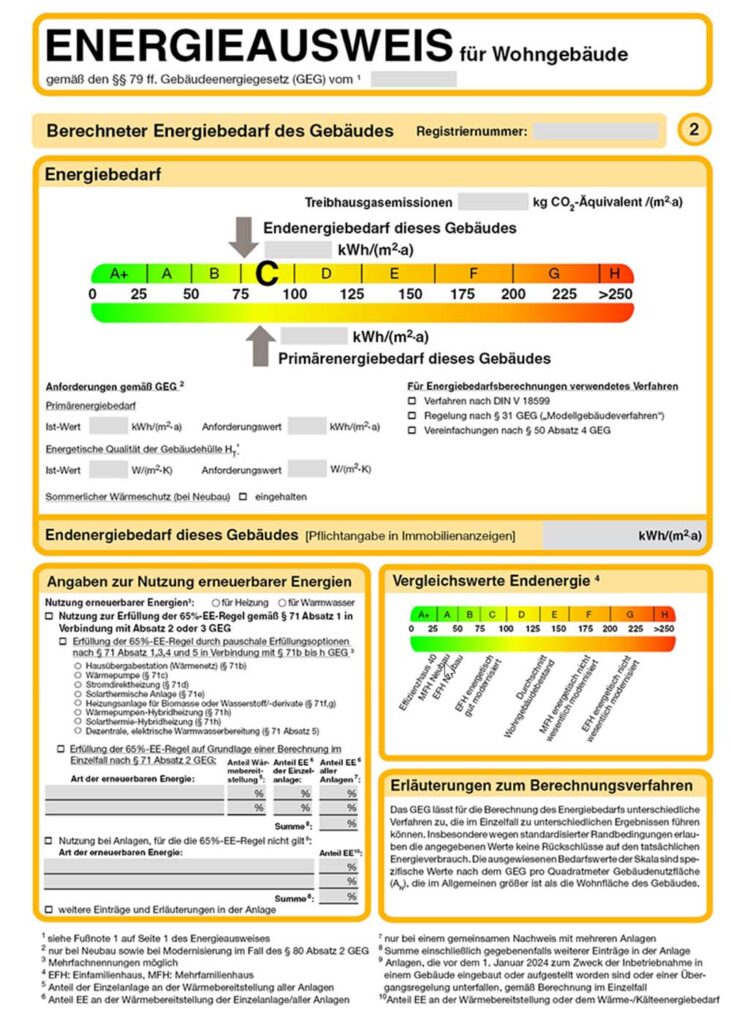 Muster: Energieausweis Verbrauch